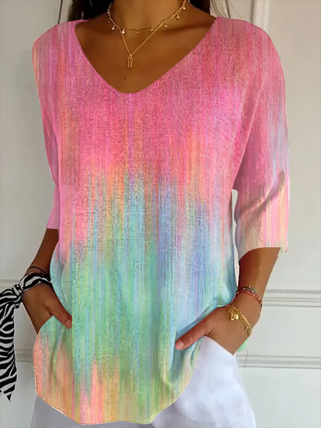 Women Abstract Three Quarter Sleeve Tee T-shirt V Neck Printing Casual Spring/Fall Graphic Tee Top, As picture, T-Shirts
Women Abstract Three Quarter Sleeve Tee T-shirt V Neck Printing Casual Spring/Fall Graphic Tee Top, As picture, T-Shirts