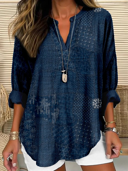 Women Abstract Long Sleeve Blouse Spring/Fall Printing V Neck Daily Casual Top, Purplish blue, Shirts
Women Abstract Long Sleeve Blouse Spring/Fall Printing V Neck Daily Casual Top, Purplish blue, Shirts