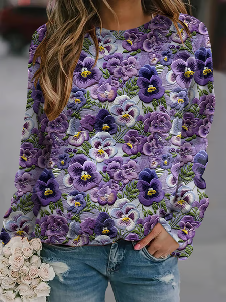 Women Floral Crew Neck Printing Casual Spring/Fall Long Sleeve Sweatshirt, Purple, Sweatshirts & Hoodies
Women Floral Crew Neck Printing Casual Spring/Fall Long Sleeve Sweatshirt, Purple, Sweatshirts & Hoodies