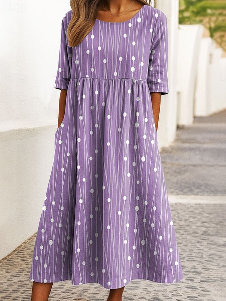 Women Striped Summer Dress Crew Neck Half Sleeve A-Line Dress, Purple, Dresses
Women Striped Summer Dress Crew Neck Half Sleeve A-Line Dress, Purple, Dresses