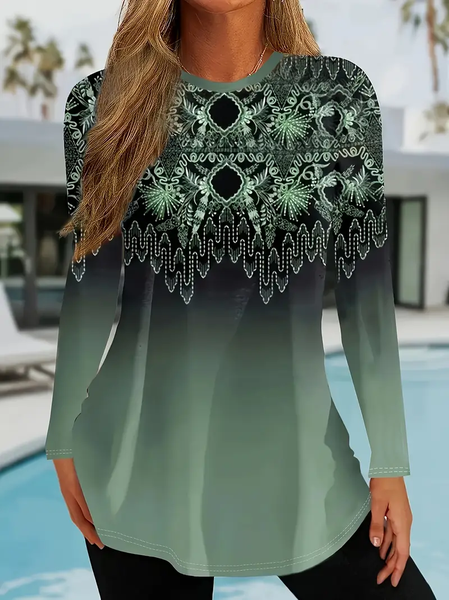 Women Ethnic Long Sleeve Tee T-shirt Crew Neck Printing Casual Spring/Fall Graphic Tee Top, Green, T-Shirts
Women Ethnic Long Sleeve Tee T-shirt Crew Neck Printing Casual Spring/Fall Graphic Tee Top, Green, T-Shirts