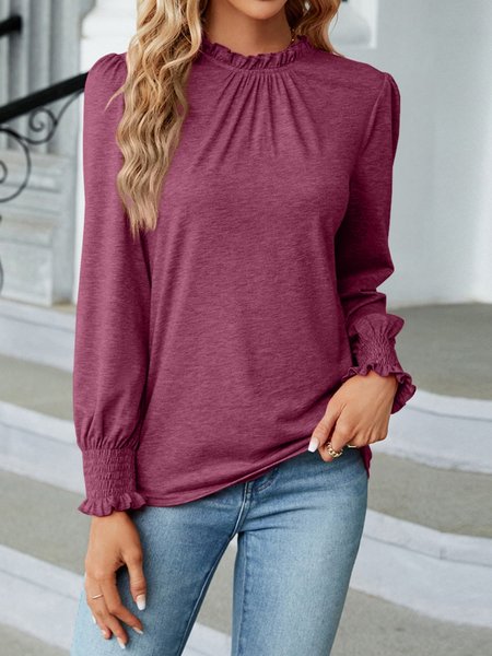 Women Plain Long Sleeve Tee T-shirt Crew Neck Gathered Vintage Spring/Fall Top, Wine red, T-Shirts
Women Plain Long Sleeve Tee T-shirt Crew Neck Gathered Vintage Spring/Fall Top, Wine red, T-Shirts