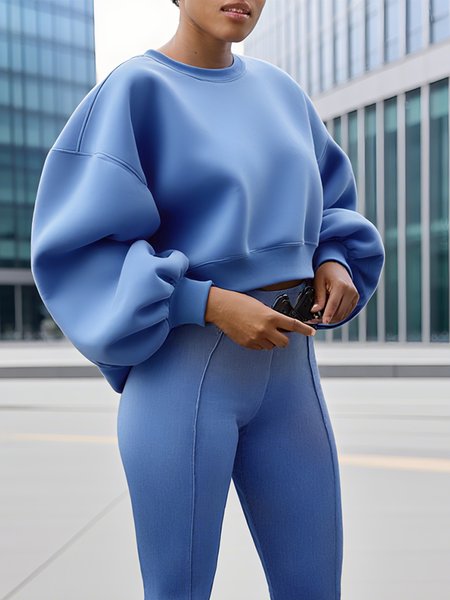 Casual Plain Ruched Crew Neck Balloon Sleeve Sweatshirt, Blue, Hoodies and Sweatshirts
Casual Plain Ruched Crew Neck Balloon Sleeve Sweatshirt, Blue, Hoodies and Sweatshirts