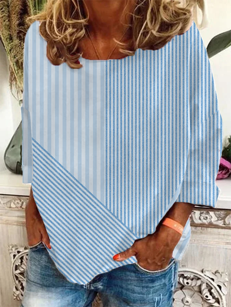 Women Striped Long Sleeve Tee T-shirt Crew Neck Printing Casual Spring/Fall Graphic Tee Top, Blue, T-Shirts
Women Striped Long Sleeve Tee T-shirt Crew Neck Printing Casual Spring/Fall Graphic Tee Top, Blue, T-Shirts
