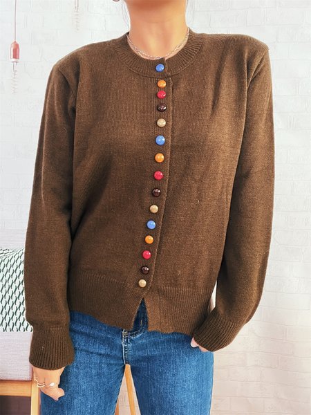 Women Cotton Plain Long Sleeve Comfy Casual Cardigan, Brown, Sweaters
Women Cotton Plain Long Sleeve Comfy Casual Cardigan, Brown, Sweaters