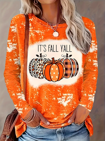 Women Halloween (pumpkin) Long Sleeve Tee T-shirt Crew Neck Printing Casual Spring/Fall Graphic Tee Top, Orange, T-Shirts 
Women Halloween (pumpkin) Long Sleeve Tee T-shirt Crew Neck Printing Casual Spring/Fall Graphic Tee Top, Orange, T-Shirts