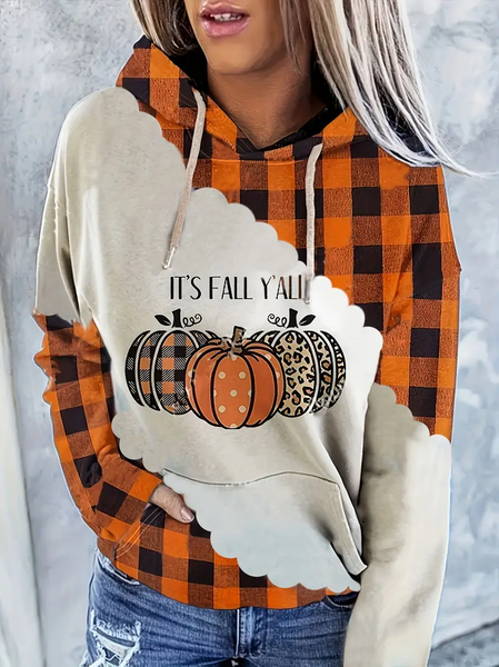 Women Plaid Spring/Fall Printing Long Sleeve Casual Daily Hoodie, Orange, Sweatshirts & Hoodies 
Women Plaid Spring/Fall Printing Long Sleeve Casual Daily Hoodie, Orange, Sweatshirts & Hoodies