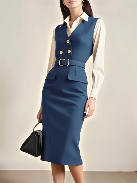 Regular Fit Urban Regular Sleeve Dress With Belt, Blue, Midi Dresses
Regular Fit Urban Regular Sleeve Dress With Belt, Blue, Midi Dresses