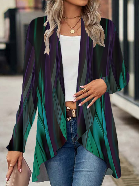 Women Abstract Spring/Fall Cover-up Casual Printing Lightweight Cardigan, Black-green, Cardigans 
Women Abstract Spring/Fall Cover-up Casual Printing Lightweight Cardigan, Black-green, Cardigans