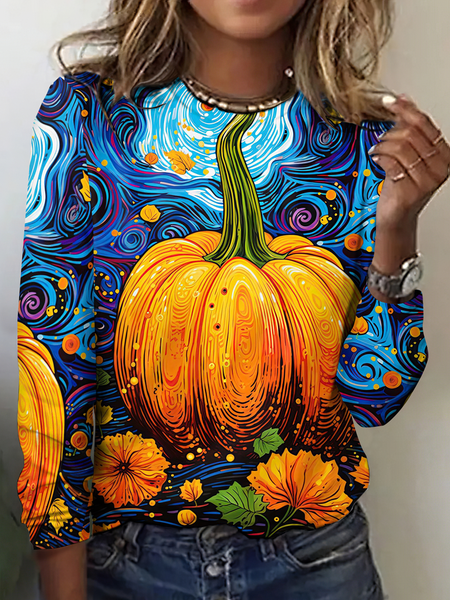 Vintage Halloween Crew Neck Long Sleeve T-shirt, As picture, T-shirts
Vintage Halloween Crew Neck Long Sleeve T-shirt, As picture, T-shirts