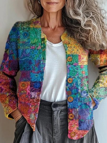 Women Knitted Gradient Pattern Long Sleeve Comfy Vintage Cardigan, Color2, Cardigans
Women Knitted Gradient Pattern Long Sleeve Comfy Vintage Cardigan, Color2, Cardigans