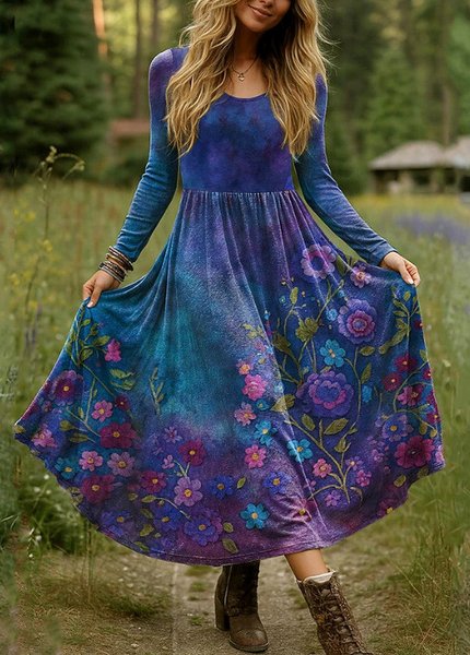 Women Floral Spring/Fall Dress V Neck Long Sleeve A-Line Dress, Dark blue, Maxi
Women Floral Spring/Fall Dress V Neck Long Sleeve A-Line Dress, Dark blue, Maxi