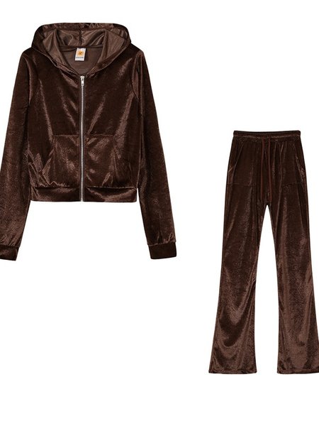 Women Plain Split Joint Two-Piece Set Daily Long Sleeve Casual Spring/Fall Top With Pants Matching Set, Coffee, Suit Set
Women Plain Split Joint Two-Piece Set Daily Long Sleeve Casual Spring/Fall Top With Pants Matching Set, Coffee, Suit Set