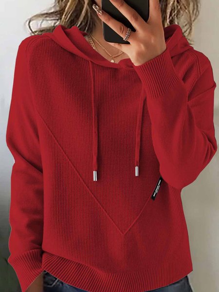 Women Plain Winter Vintage Long Sleeve Hoodie Sweater, Red, Sweaters
Women Plain Winter Vintage Long Sleeve Hoodie Sweater, Red, Sweaters