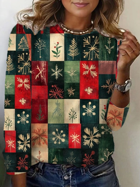 Women Christmas Long Sleeve Tee T-shirt Crew Neck Printing Casual Spring/Fall Graphic Tee Top, As picture, T-Shirts 
Women Christmas Long Sleeve Tee T-shirt Crew Neck Printing Casual Spring/Fall Graphic Tee Top, As picture, T-Shirts