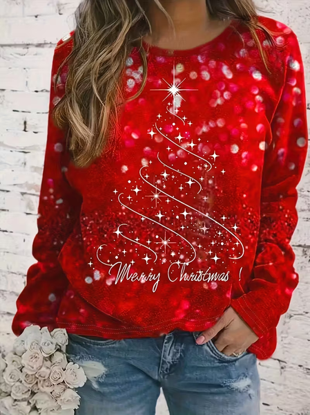 Women Christmas Long Sleeve Tee T-shirt Crew Neck Printing Casual Spring/Fall Graphic Tee Top, Red, T-Shirts 
Women Christmas Long Sleeve Tee T-shirt Crew Neck Printing Casual Spring/Fall Graphic Tee Top, Red, T-Shirts