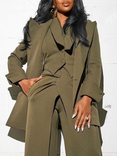 Urban Plain Lapel Collar Blazer, As picture, Blazers 
Urban Plain Lapel Collar Blazer, As picture, Blazers