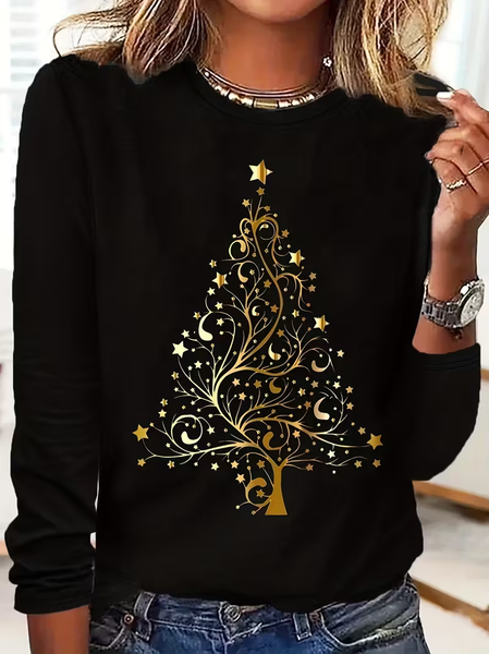 Women Christmas Long Sleeve Tee T-shirt Crew Neck Printing Casual Spring/Fall Graphic Tee Top, Black, T-Shirts 
Women Christmas Long Sleeve Tee T-shirt Crew Neck Printing Casual Spring/Fall Graphic Tee Top, Black, T-Shirts