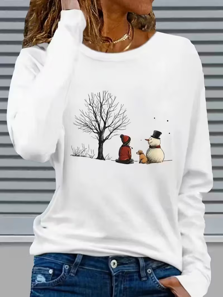 Women Christmas Snowman Long Sleeve Tee T-shirt Crew Neck Printing Casual Spring/Fall Graphic Tee Top, White, T-Shirts 
Women Christmas Snowman Long Sleeve Tee T-shirt Crew Neck Printing Casual Spring/Fall Graphic Tee Top, White, T-Shirts