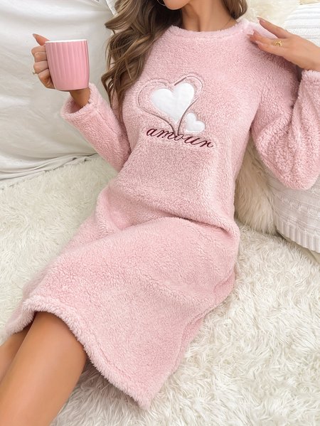Autumn And Winter Pink Heart Flannel Long-Sleeved Thickened Nightgown Pullover Mid-Length Cute Home Clothes Nightgown, Yellow, Dresses
Autumn And Winter Pink Heart Flannel Long-Sleeved Thickened Nightgown Pullover Mid-Length Cute Home Clothes Nightgown, Yellow, Dresses
