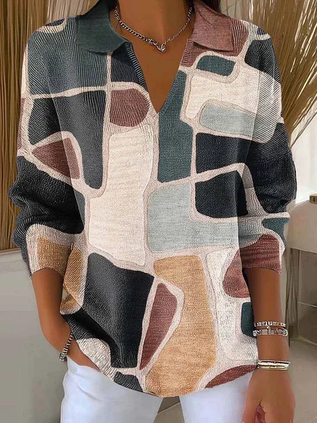 Women Abstract Printing Spring/Fall Casual Long Sleeve Shawl Collar Sweater, As picture, Sweaters
Women Abstract Printing Spring/Fall Casual Long Sleeve Shawl Collar Sweater, As picture, Sweaters