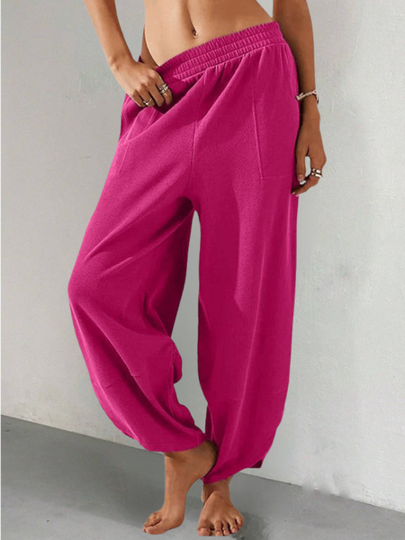 Women Plain Long Elastic Waist Pants Casual Spring/Fall Trousers, Deep pink, Pants
Women Plain Long Elastic Waist Pants Casual Spring/Fall Trousers, Deep pink, Pants