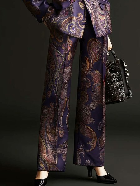 Urban Paisley Printing Fashion Straight Pants, Purple, Pants
Urban Paisley Printing Fashion Straight Pants, Purple, Pants