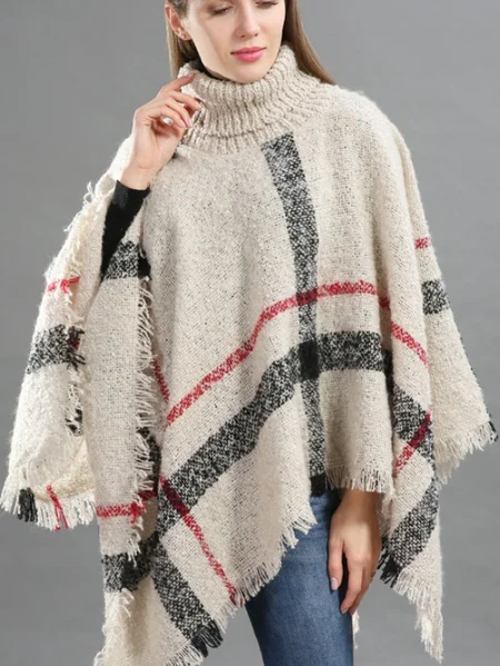 Women's Spring/Fall Outerwear Vintage Tassel Color Block Turtleneck Cape Coat, Off white, Ponchos & Capes
Women's Spring/Fall Outerwear Vintage Tassel Color Block Turtleneck Cape Coat, Off white, Ponchos & Capes