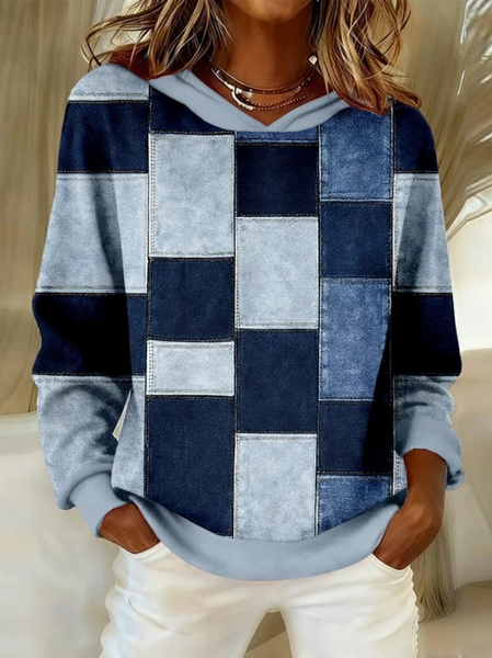 Women Abstract Plaid Spring/Fall Printing Long Sleeve Casual Daily Hoodie, Blue, Sweatshirts & Hoodies 
Women Abstract Plaid Spring/Fall Printing Long Sleeve Casual Daily Hoodie, Blue, Sweatshirts & Hoodies