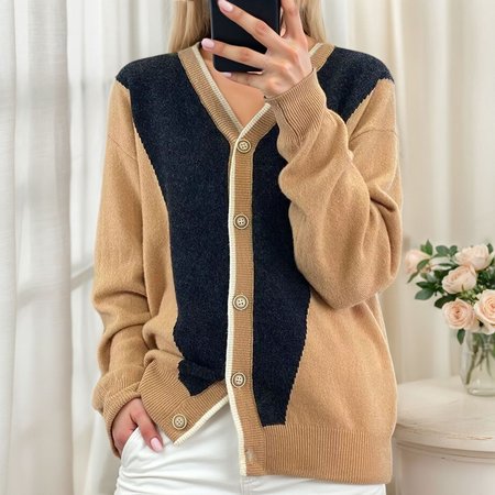 Women Cotton Color Block Long Sleeve Comfy Casual Cardigan, Camel, Sweaters
Women Cotton Color Block Long Sleeve Comfy Casual Cardigan, Camel, Sweaters