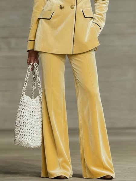 Urban Velvet Plain Straight Pants, Yellow, Pants
Urban Velvet Plain Straight Pants, Yellow, Pants