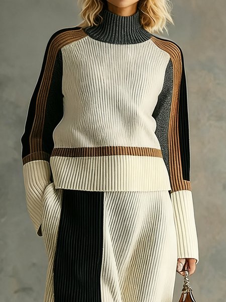Urban Color Block Turtleneck Regular Sleeve Sweater, As picture, Pullovers
Urban Color Block Turtleneck Regular Sleeve Sweater, As picture, Pullovers