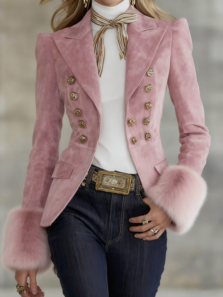 Urban Plain Lapel Collar Blazer, Pink, Blazers
Urban Plain Lapel Collar Blazer, Pink, Blazers