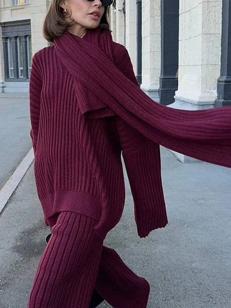 Urban Plain Crew Neck Sweater Scarf, Wine red, Pullovers
Urban Plain Crew Neck Sweater Scarf, Wine red, Pullovers