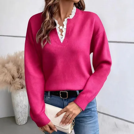 Loose Plain Casual Others Sweater, Deep pink, Sweaters & Cardigans
Loose Plain Casual Others Sweater, Deep pink, Sweaters & Cardigans