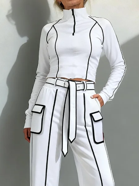 Casual Color Block Stand Collar Blouse, Black-white, Blouses and Shirts
Casual Color Block Stand Collar Blouse, Black-white, Blouses and Shirts