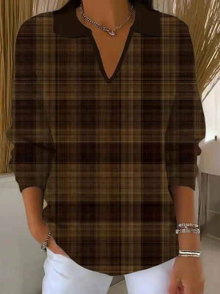 Women Plaid Long Sleeve Comfy Casual Printing Sweater, Brown, Sweaters
Women Plaid Long Sleeve Comfy Casual Printing Sweater, Brown, Sweaters