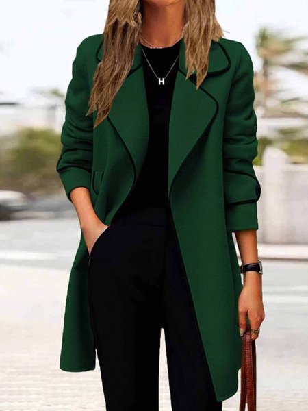 Urban Color Block Lapel Collar Coat, Green, Outerwear
Urban Color Block Lapel Collar Coat, Green, Outerwear