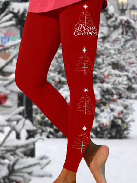 Women Christmas Casual All Season Printing Long Leggings, Red, Leggings
Women Christmas Casual All Season Printing Long Leggings, Red, Leggings