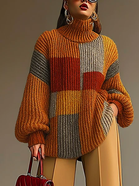 Plus Size Urban Plaid Turtleneck Sweater, Brown, Plus Tops
Plus Size Urban Plaid Turtleneck Sweater, Brown, Plus Tops