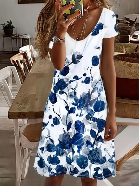 Women Floral Short Sleeve Summer Printing Dress V Neck Daily Casual Midi Fit & Flare Dress A-Line Dress, White, Casual Dresses
Women Floral Short Sleeve Summer Printing Dress V Neck Daily Casual Midi Fit & Flare Dress A-Line Dress, White, Casual Dresses