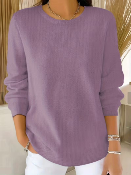 Women Plain Printing Spring/Fall Casual Long Sleeve Crew Neck Sweater, Purple, Sweaters
Women Plain Printing Spring/Fall Casual Long Sleeve Crew Neck Sweater, Purple, Sweaters