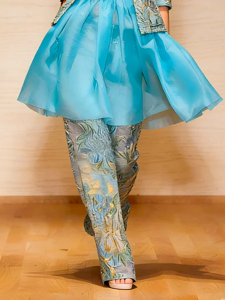 Jacquard Elegant Floral Wide Leg Pants, As picture, Pants
Jacquard Elegant Floral Wide Leg Pants, As picture, Pants