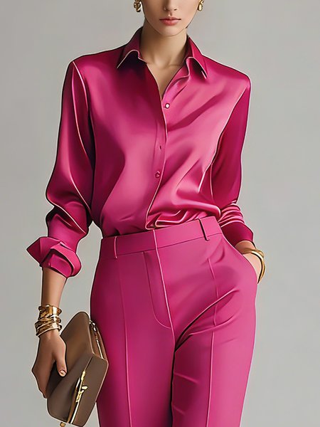 Urban Plain Shirt Collar Shirt, As picture, Blouses and Shirts
Urban Plain Shirt Collar Shirt, As picture, Blouses and Shirts