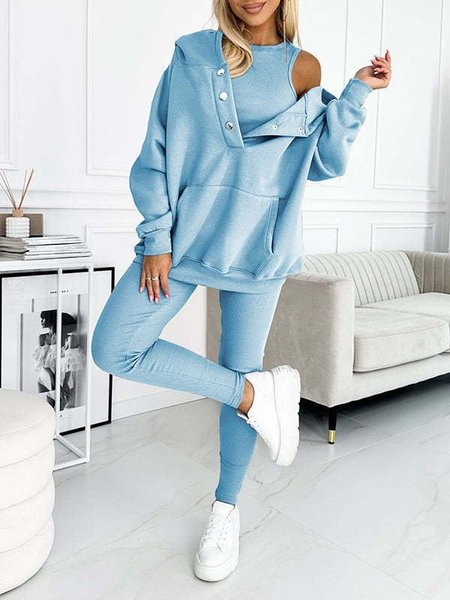Women Plain Matching Outfit Daily Long Sleeve Casual Spring/Fall Multi-Piece Set Matching Set, Blue, Sets
Women Plain Matching Outfit Daily Long Sleeve Casual Spring/Fall Multi-Piece Set Matching Set, Blue, Sets