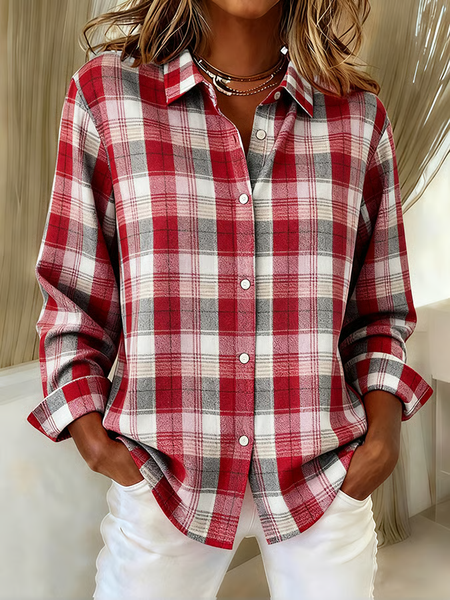 Shirt Collar Regular Sleeve Long Sleeve Plaid Buckle Regular Loose Button Up Shirt Shirt For Women, Red, Shirts
Shirt Collar Regular Sleeve Long Sleeve Plaid Buckle Regular Loose Button Up Shirt Shirt For Women, Red, Shirts