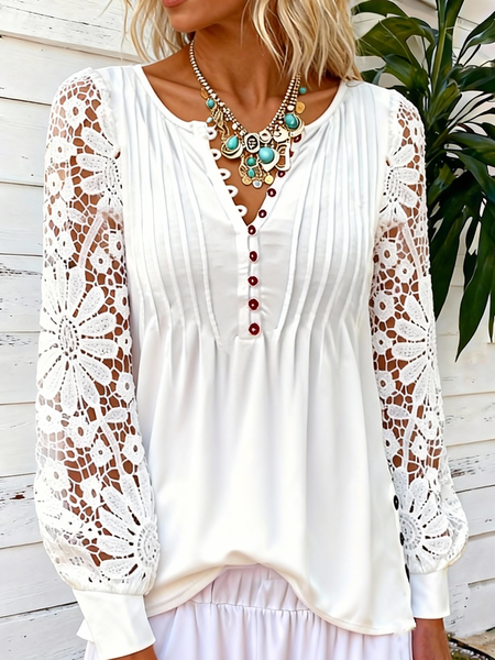 Elegant Plain V Neck Long Sleeve T-shirt, White, T-shirts
Elegant Plain V Neck Long Sleeve T-shirt, White, T-shirts