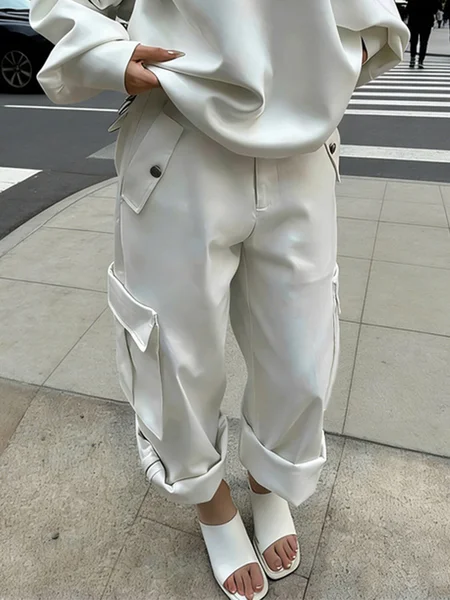 Elegant Plain Pockets Cargo Pants, White, Cargo Pants
Elegant Plain Pockets Cargo Pants, White, Cargo Pants