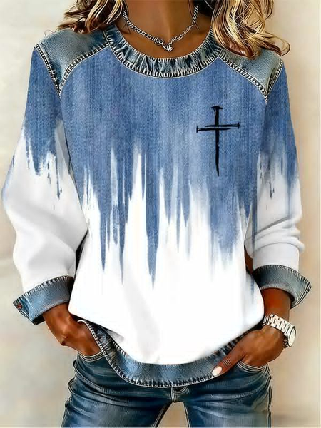 Vintage Crew Neck Abstract Sweatshirt Printing, Blue, Hoodies & Sweatshirts
Vintage Crew Neck Abstract Sweatshirt Printing, Blue, Hoodies & Sweatshirts