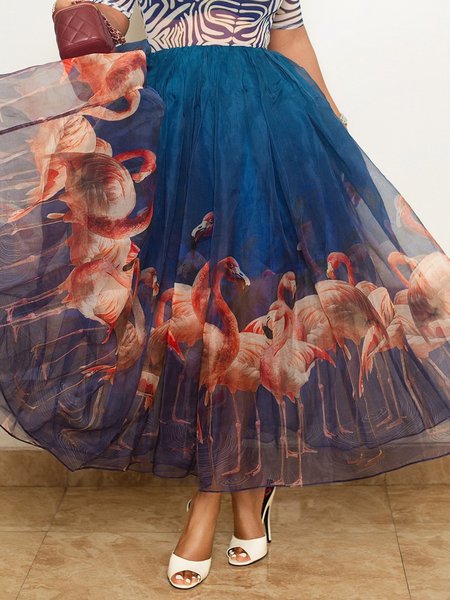 Elegant Printing Animal Picture Maxi Skirt, Blue, Skirts
Elegant Printing Animal Picture Maxi Skirt, Blue, Skirts